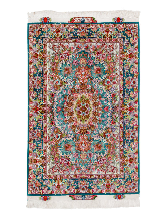 Fine Persian Tabriz with Silk Foundations Area Rug featured #7913662087338 