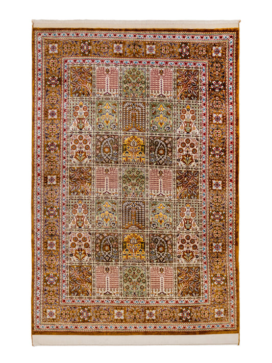Handmade Persian Bakhtiari Four Season Pure Silk Carpet featured #7617346928810 