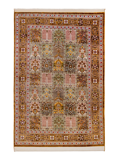 Handmade Persian Bakhtiari Four Season Pure Silk Carpet