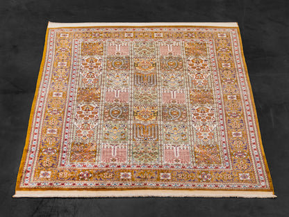 Handmade Persian Bakhtiari Four Season Pure Silk Carpet