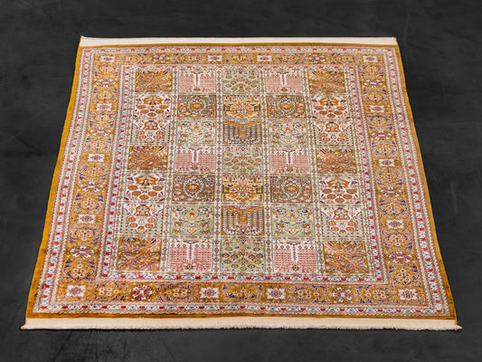 Handmade Persian Bakhtiari Four Season Pure Silk Carpet