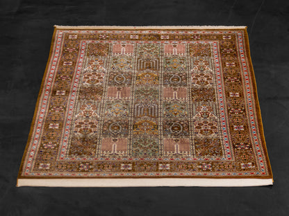 Handmade Persian Bakhtiari Four Season Pure Silk Carpet