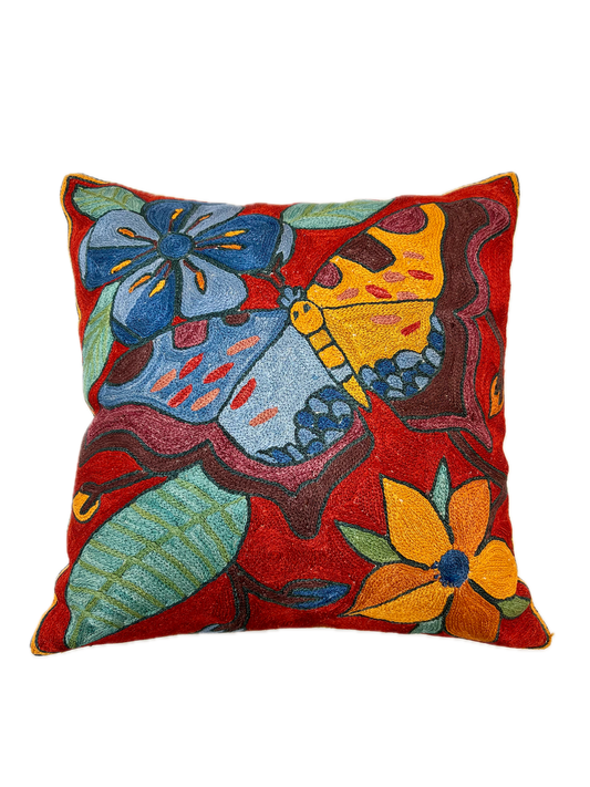 Kashmir Silk Butterfly Pillow