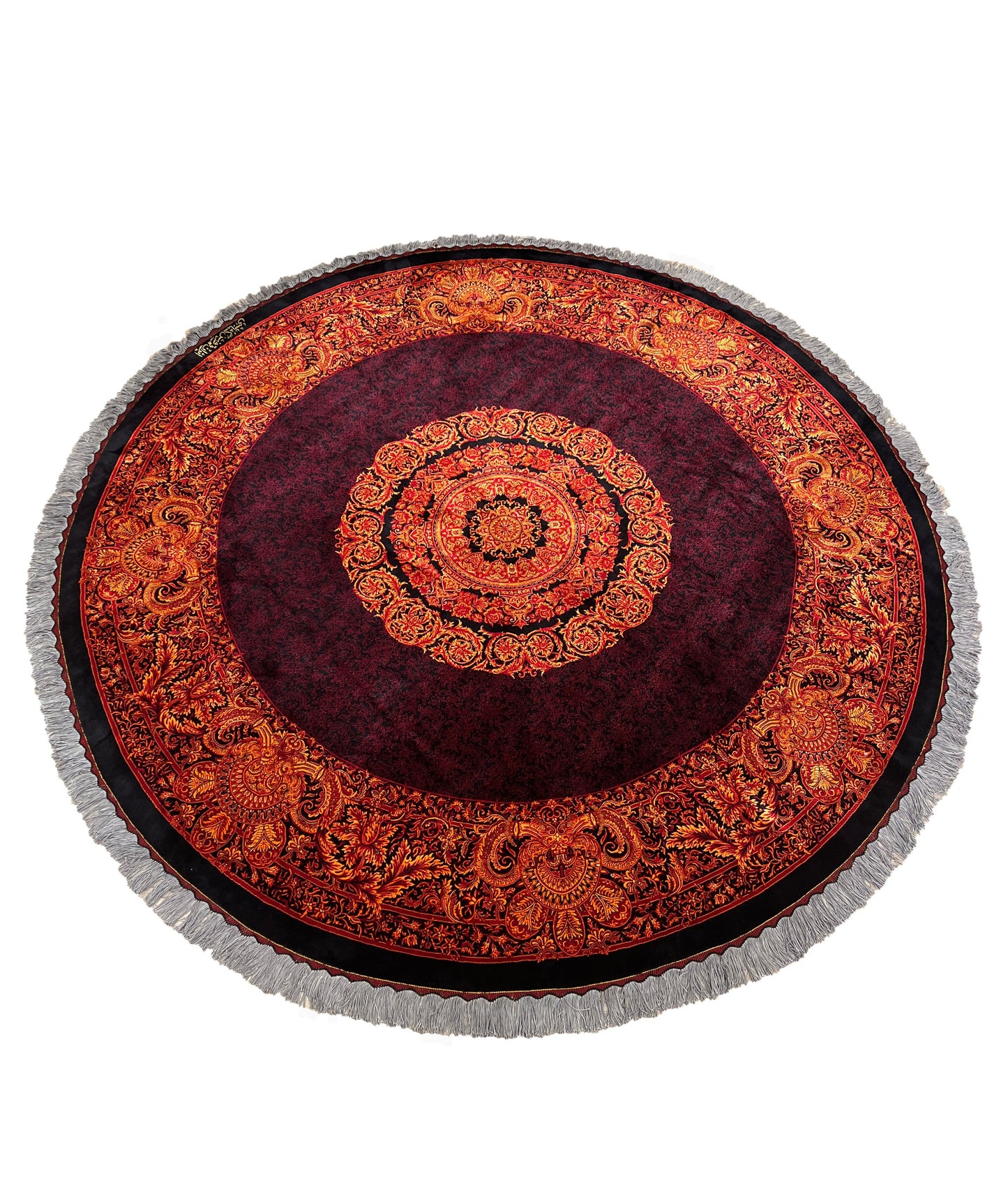 Pure Silk Qom Round Persian Rug
