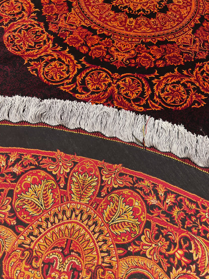 Pure Silk Qom Round Persian Rug