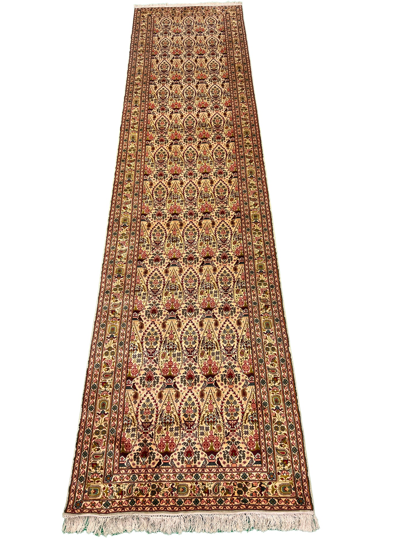 All Over Handmade Silk Kashmir Rug Runner
