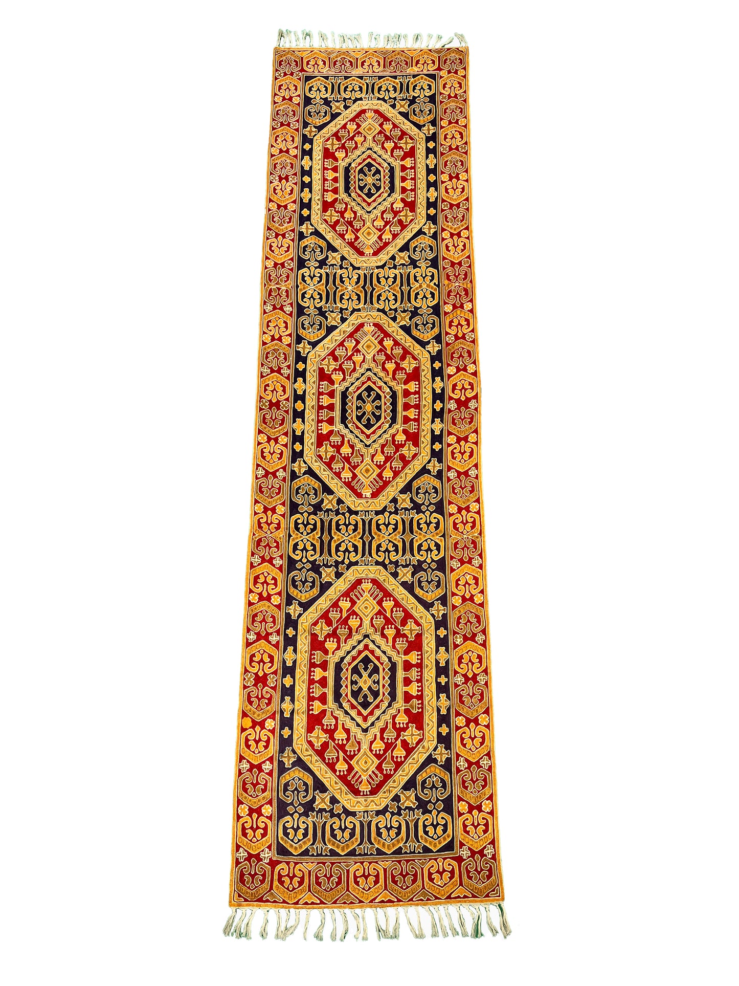 Kashmir Traditional Geometric Silk Runner