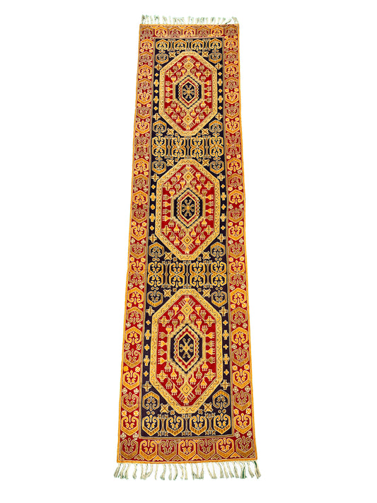 Kashmir Traditional Geometric Silk Runner