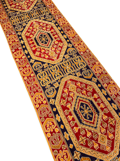 Kashmir Traditional Geometric Silk Runner-id6
