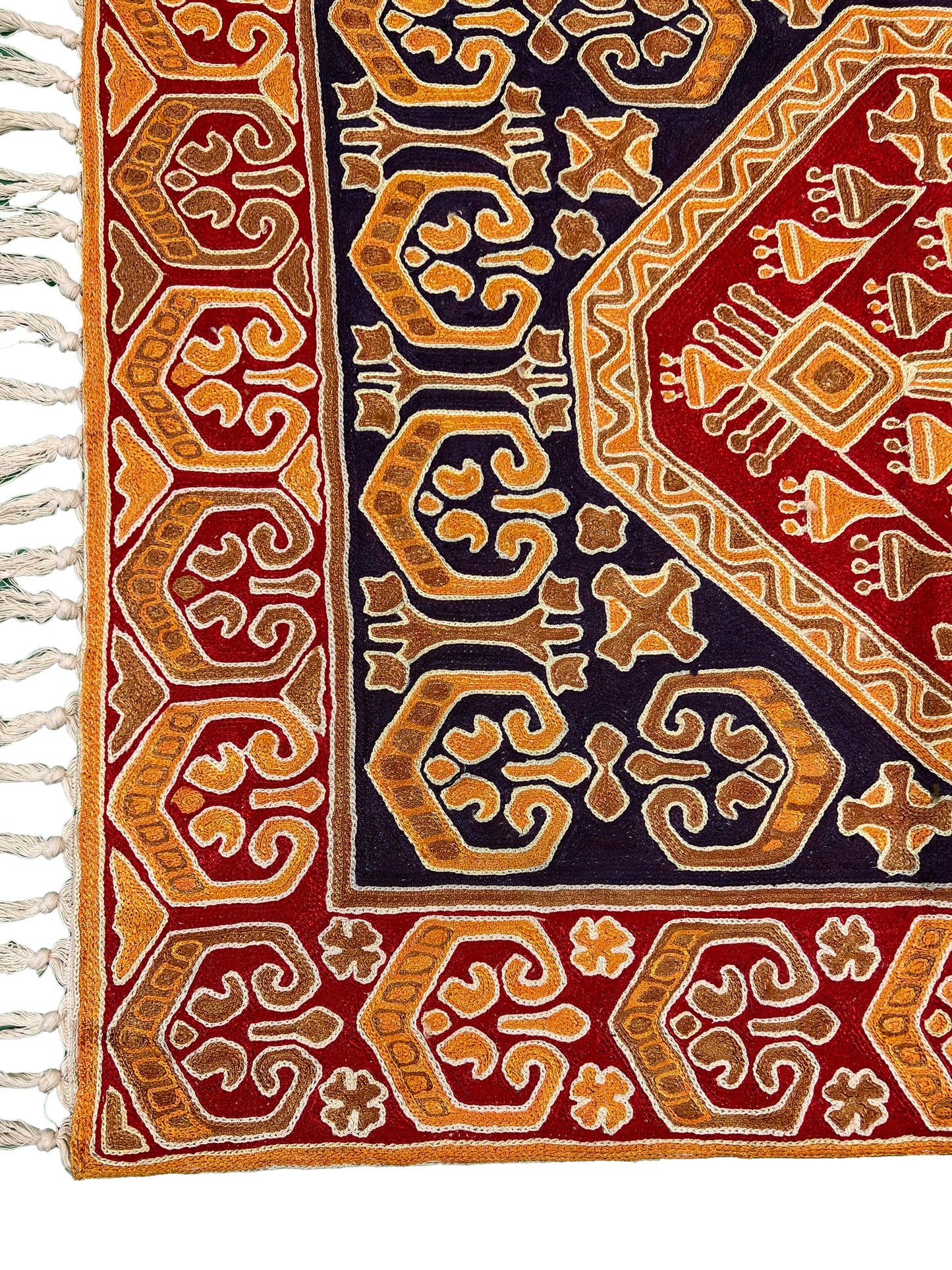 Kashmir Traditional Geometric Silk Runner
