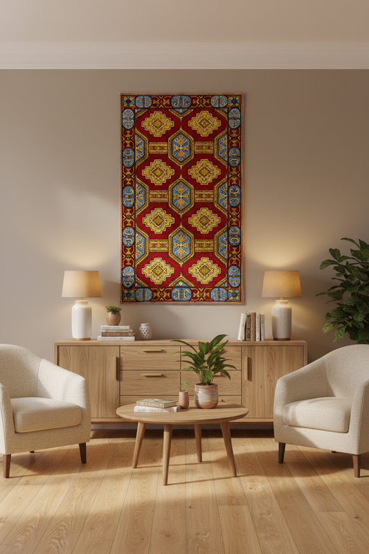 883 - Kashmir Chain Stitch Rug #017