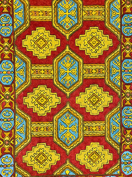 Kashmir Chain Stitch Rug #017