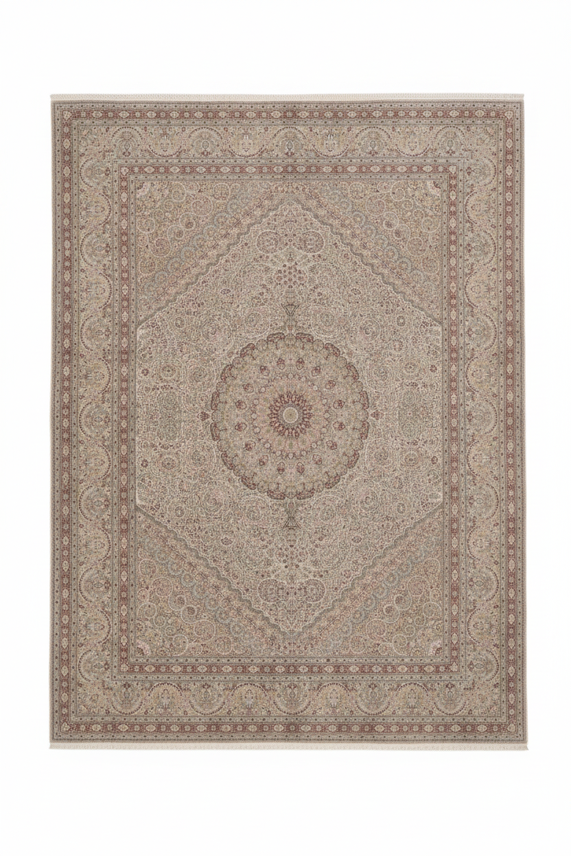 546 - Traditional Silk On Silk China Rug With A Medallion Design