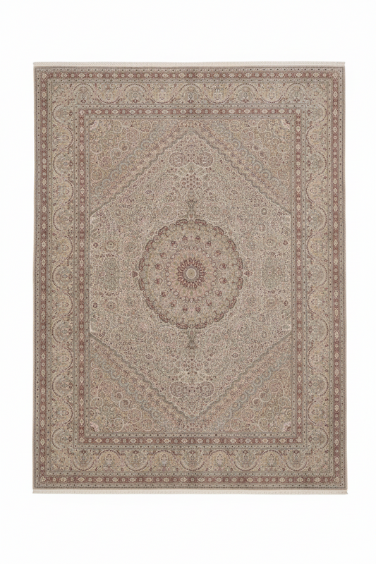 546 - Traditional Silk On Silk China Rug With A Medallion Design