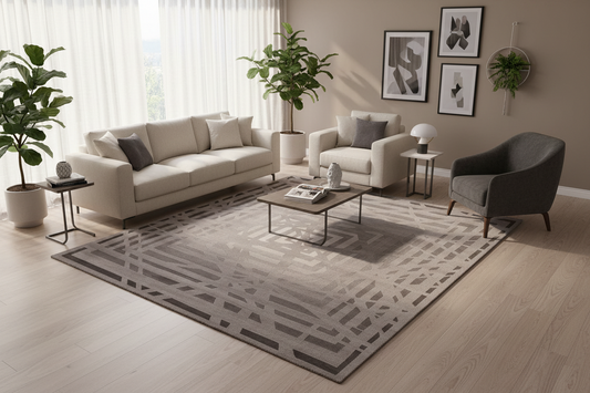 511 - Modern Handmade Wool Multicolor Indian Rug