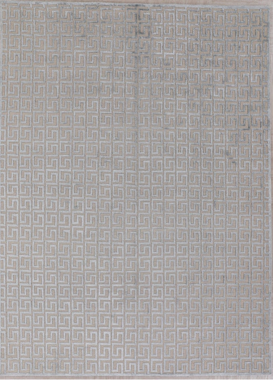 Modern  Silk Wool Indian Handwoven Rug