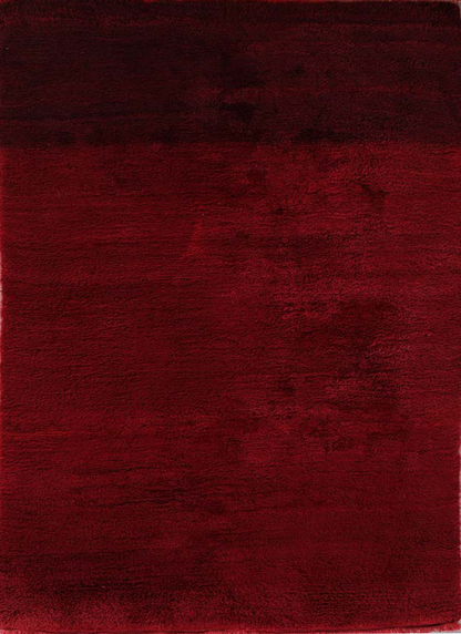 Red Turkish High Pile Vegetable-Dyed Handwoven Rug