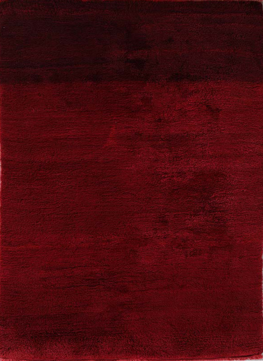 Red Turkish High Pile Vegetable-Dyed Handwoven Rug
