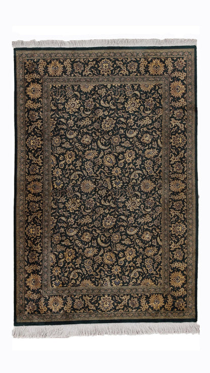 Traditional Hand-Knotted Fine Persian Qom Pure Silk Rug-id3
