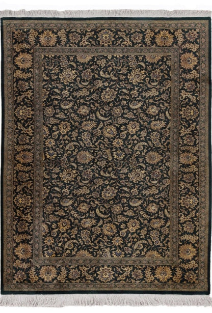 Traditional Hand-Knotted Fine Persian Qom Pure Silk Rug-id2
