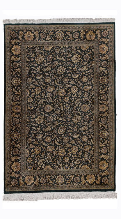 Traditional Hand-Knotted Fine Persian Qom Pure Silk Rug-id5
