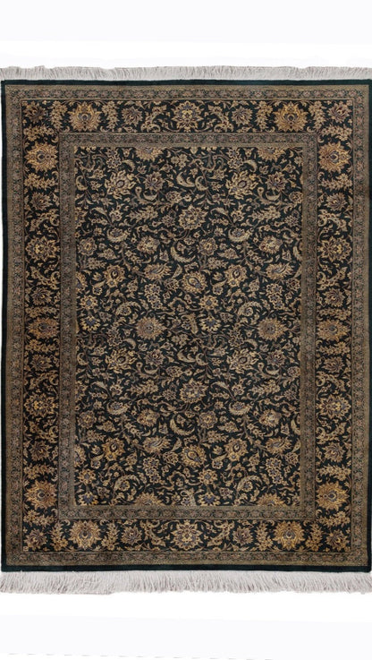 Traditional Hand-Knotted Fine Persian Qom Pure Silk Rug-id2
