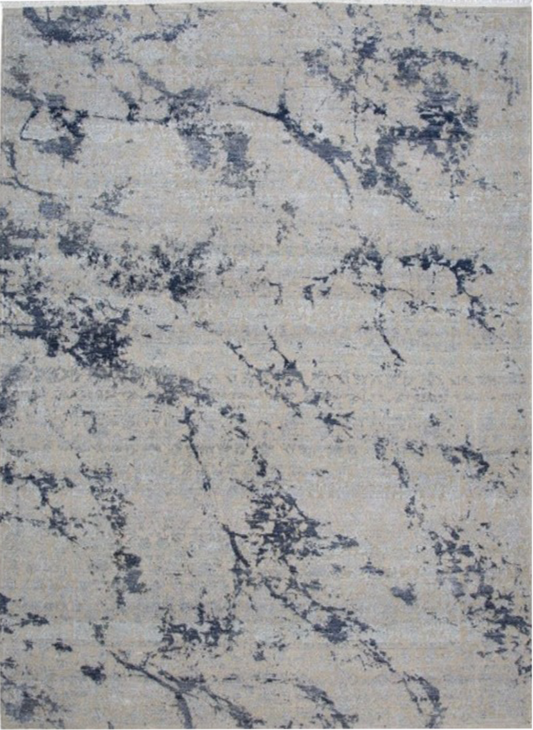 Modern Indian Wool & Silk Area Rug With An Abstract Design