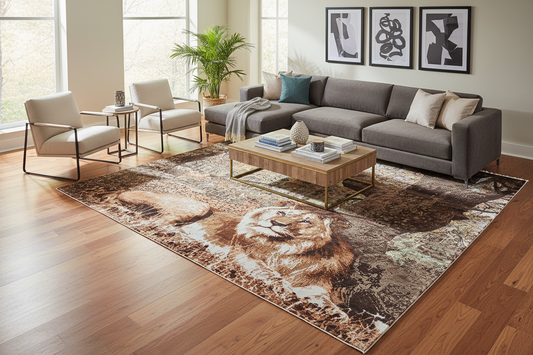 512 - Indian Modern Fine Hand-knotted Wool & Silk Area Rug