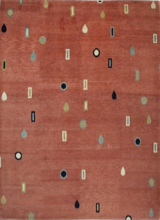 Handmade Indian Tibetan Handmade Wool Carpet With Contemporary Navajo Design featured #7584631685290 