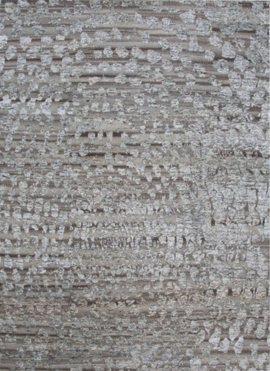 Grey Modern Handmade Wool Silk Indian Area Rug featured #7584792248490 