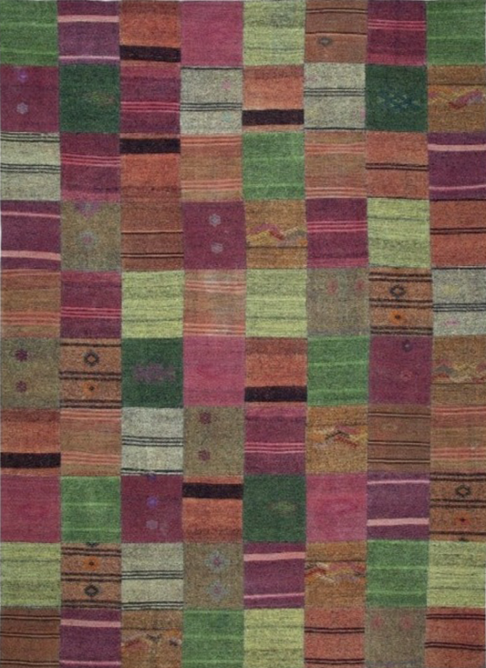 Modern Turkish Patchwork Wool Area Rug featured #7584794738858 