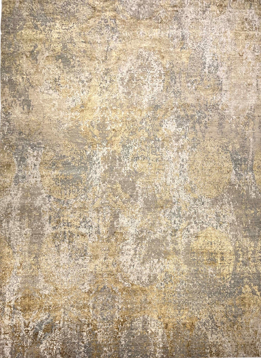Indian Hand-Knotted Wool  Silk Carpet featured #7674989904042 