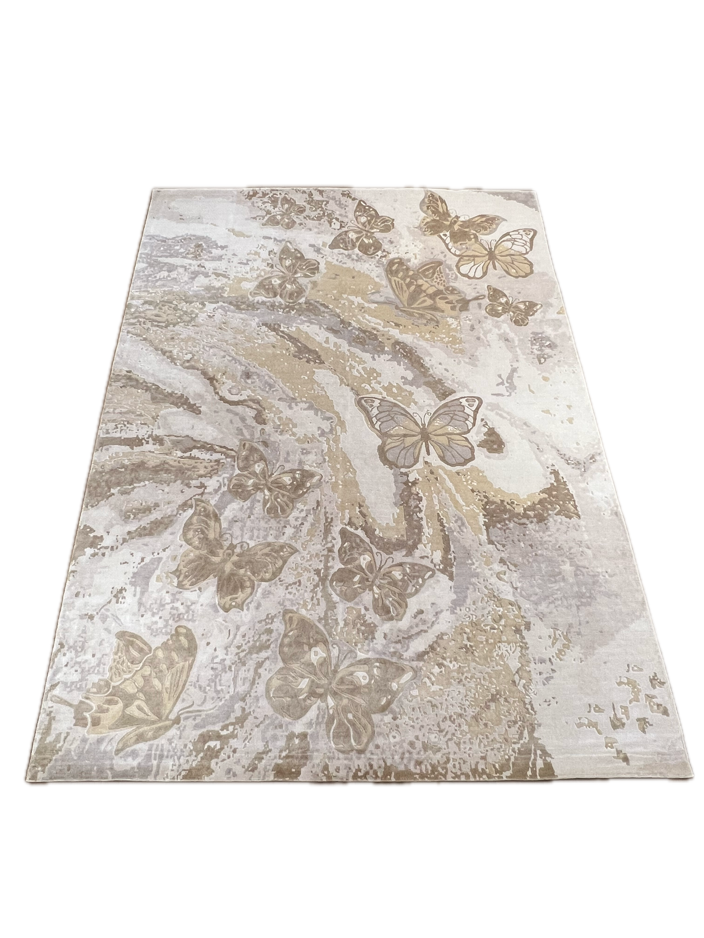 Nepal Modern Handmade  Bamboo Silk  Butterfly Rug Design #2