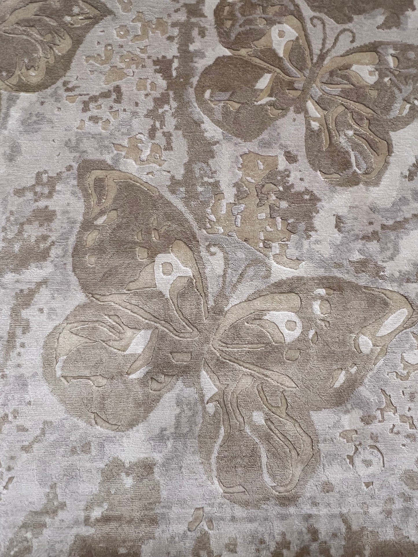 Nepal Modern Handmade  Bamboo Silk  Butterfly Rug Design #2