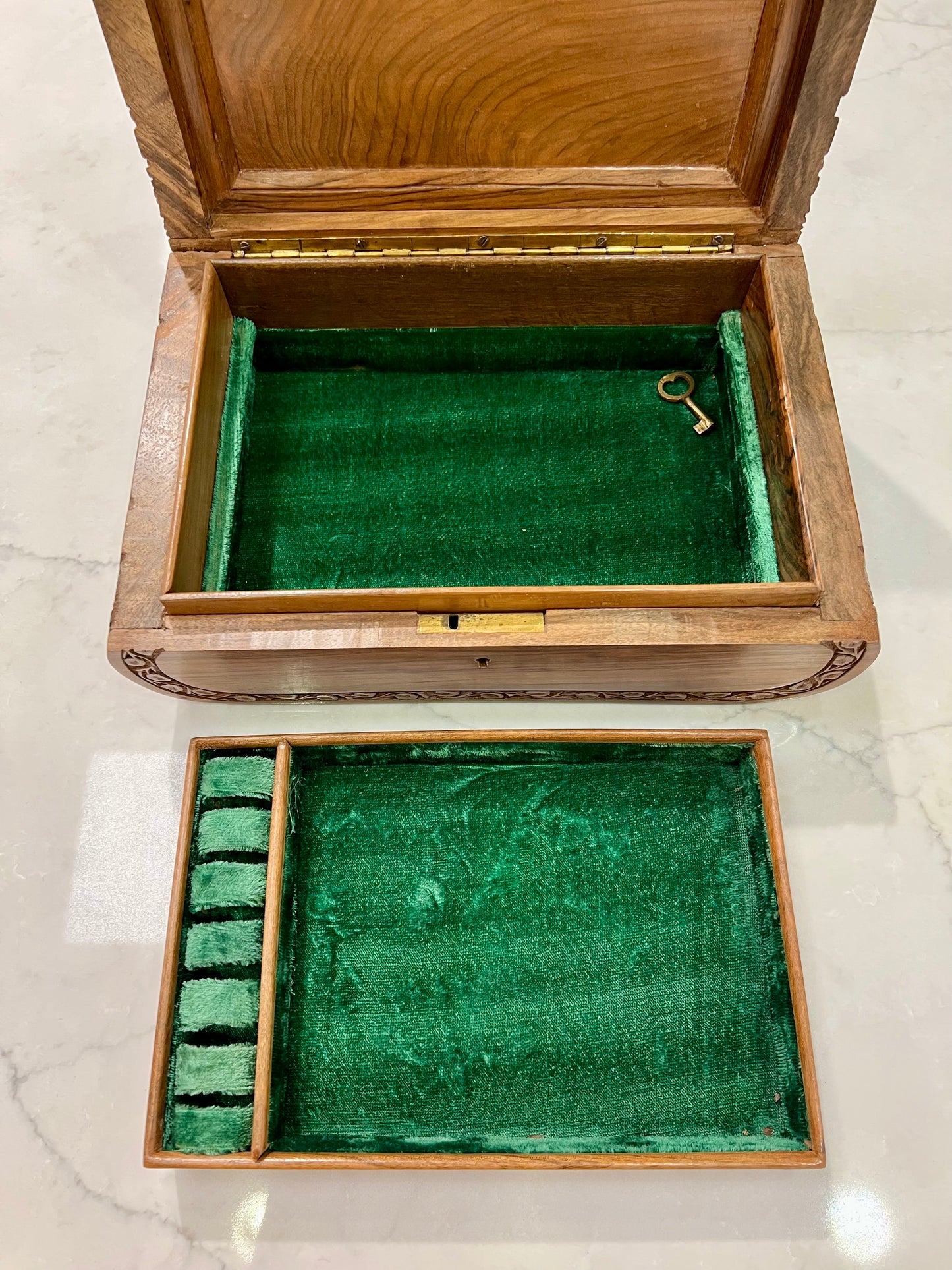 Kashmir Walnut Wood Jewelry Box