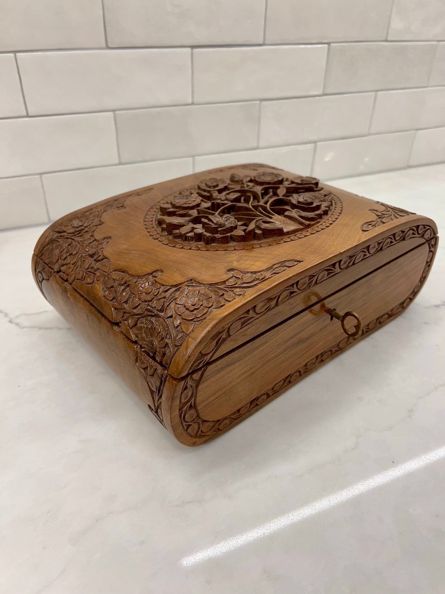 Kashmir Walnut Wood Jewelry Box