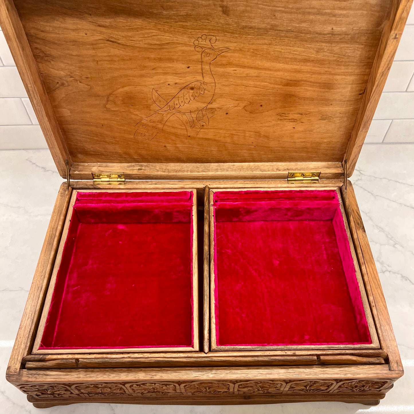Large Kashmir Walnut Wood Jewelry Box