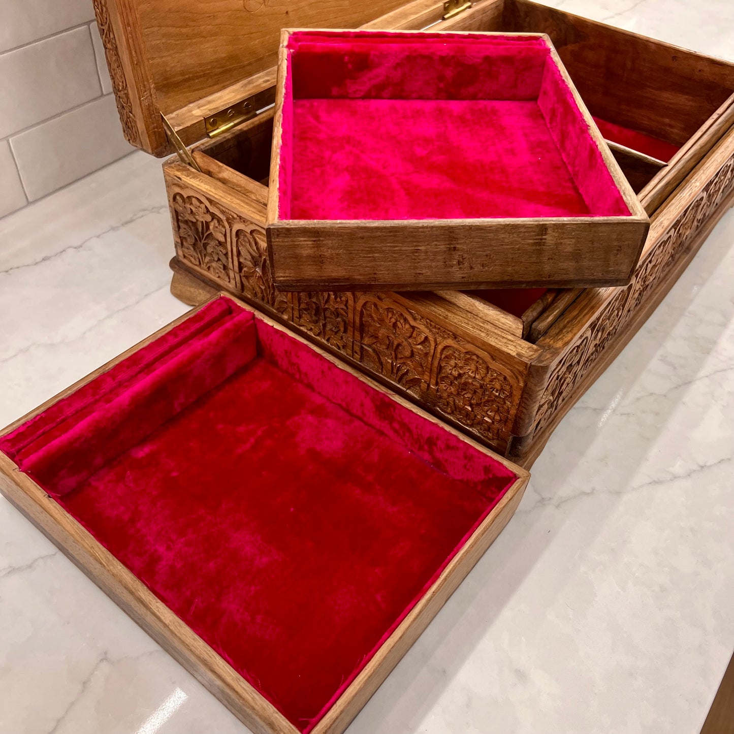 Large Kashmir Walnut Wood Jewelry Box