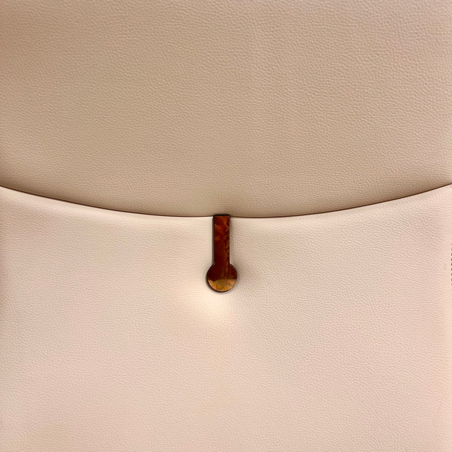 Beige Leather Office Chair with Wood Features