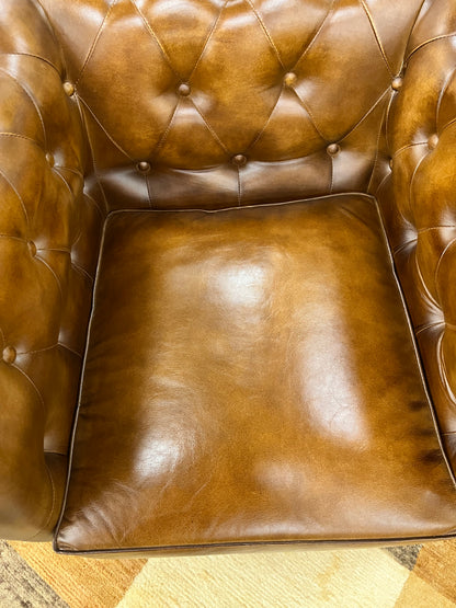 Brown Leather 4-Pieces Living Room Sofa Set