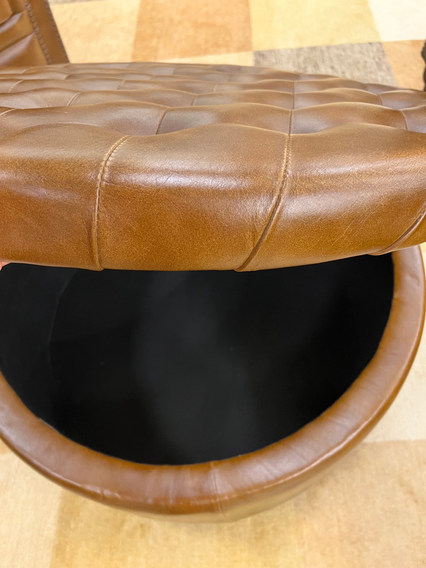 Brown Leather 4-Pieces Living Room Sofa Set