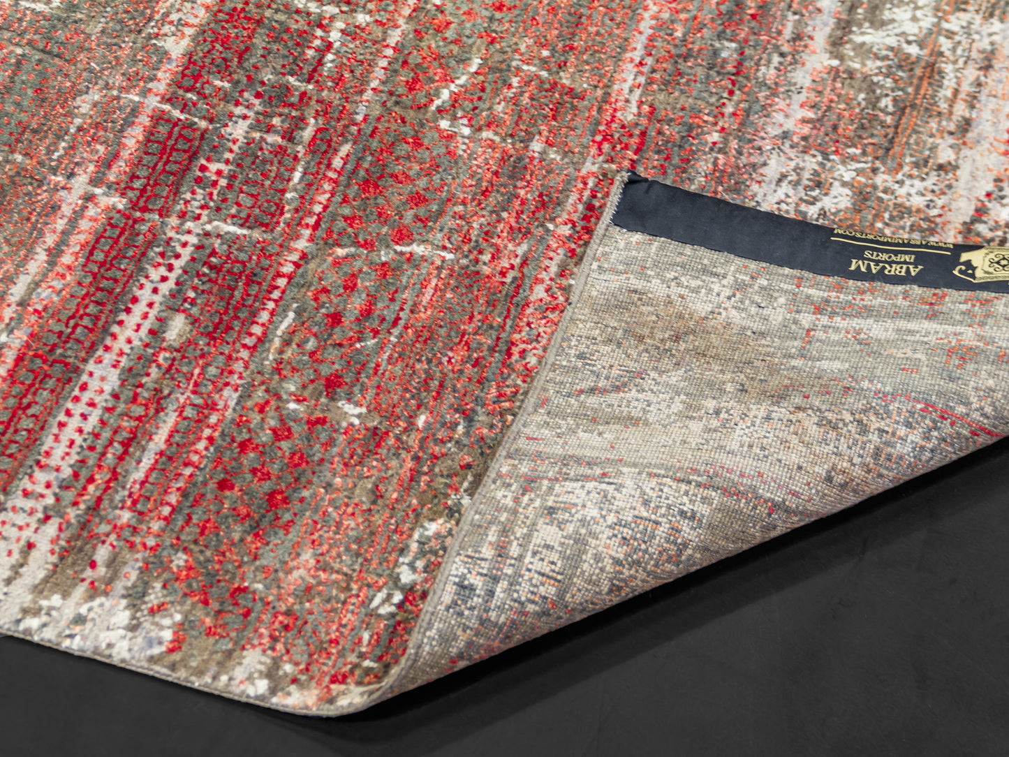 Modern Handmade Wool/Silk Rug Abstract Pattern
