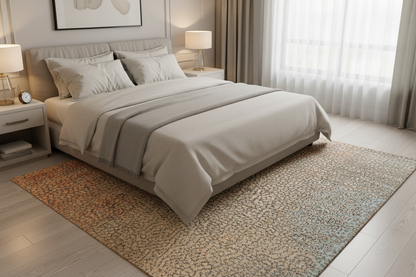 507 - Modern Handmade Wool/Silk Rug Abstract Seamless Pattern