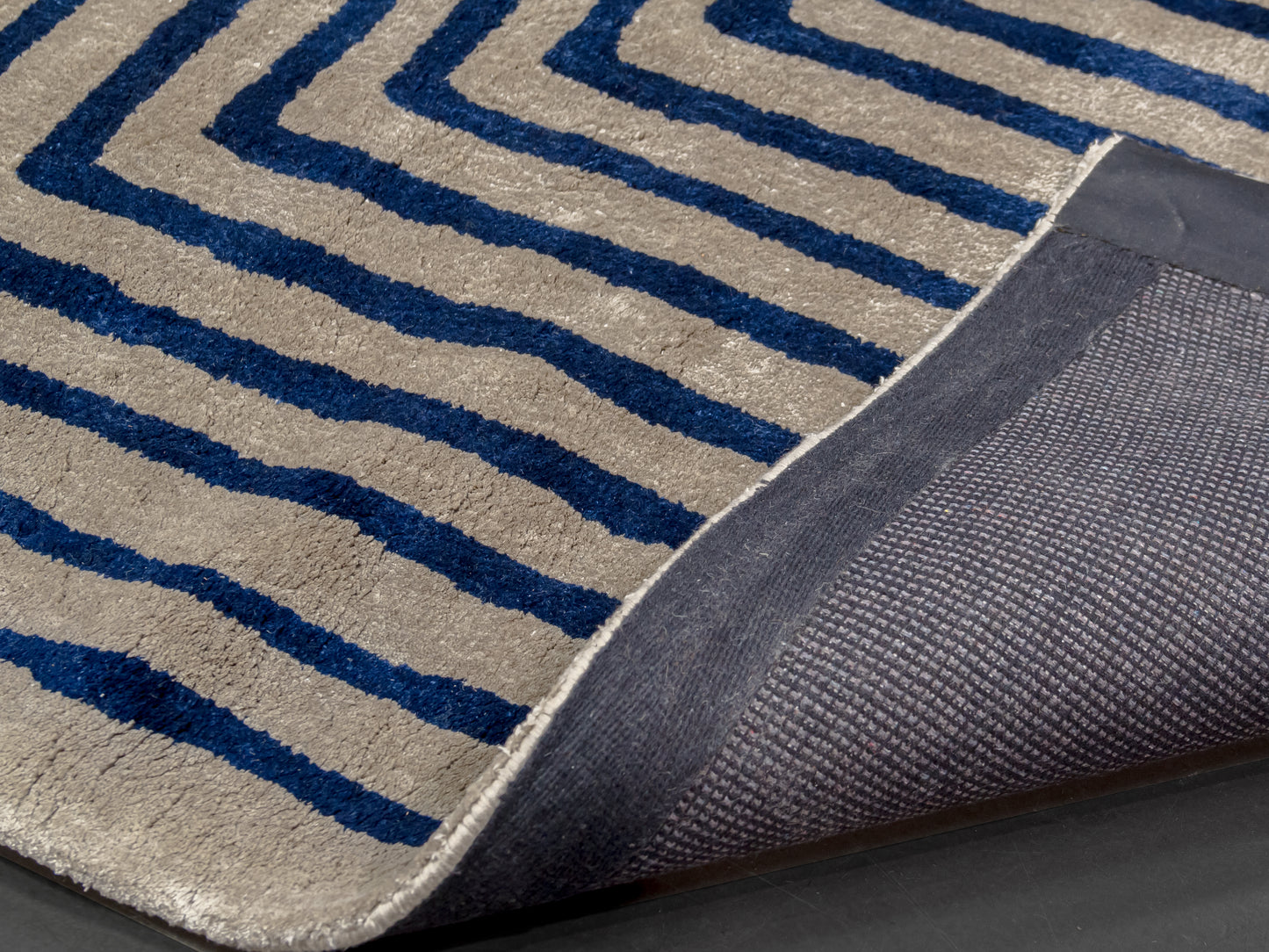 Blue Grey Modern Indian Rug