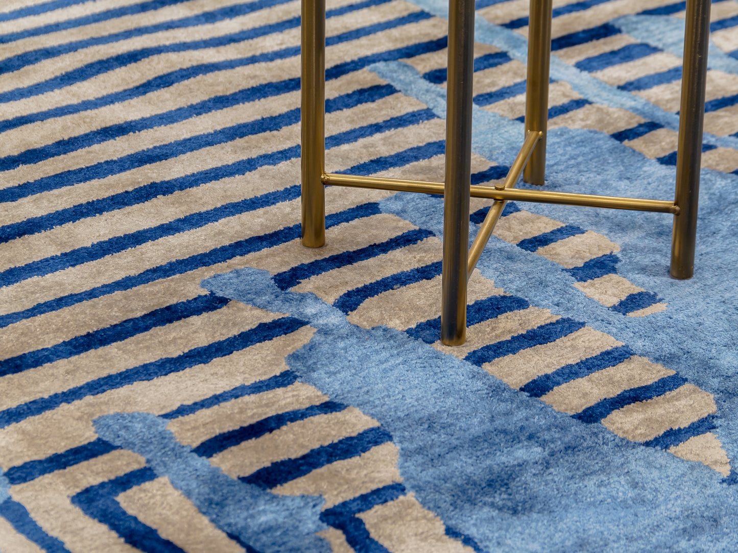 Blue Grey Modern Indian Rug