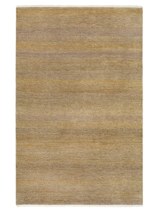 Grey Gold Modern Hand-knotted Indian Rug