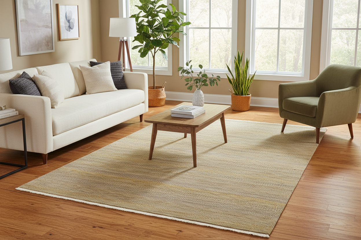 556 - Grey Gold Modern Hand-knotted Indian Rug