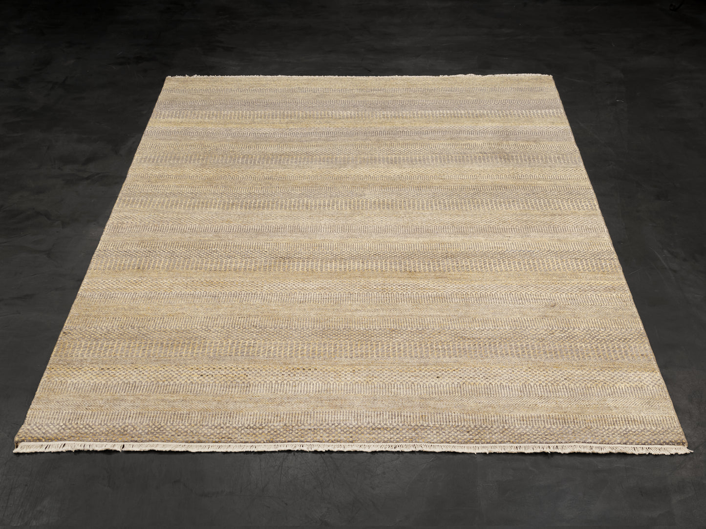Grey Gold Modern Hand-knotted Indian Rug