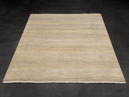Grey Gold Modern Hand-knotted Indian Rug