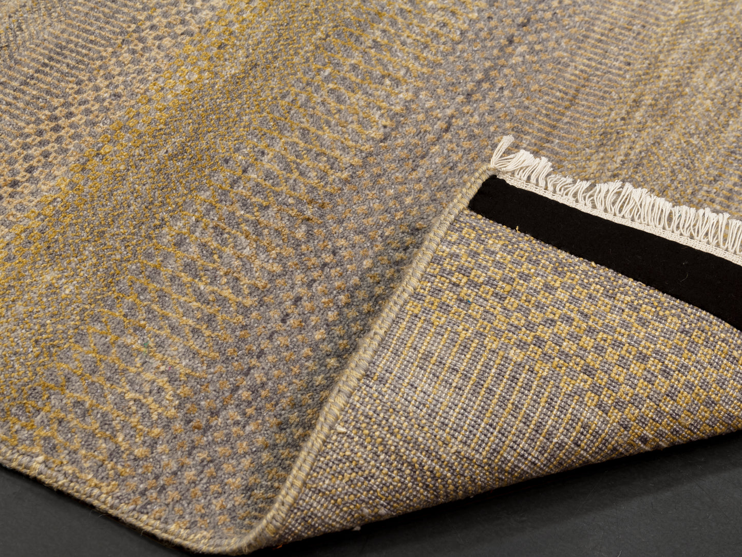 Grey Gold Modern Hand-knotted Indian Rug